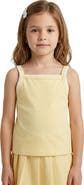 Hayden Girls Kids' Embroidered Trim Cotton Blend French Terry Tank