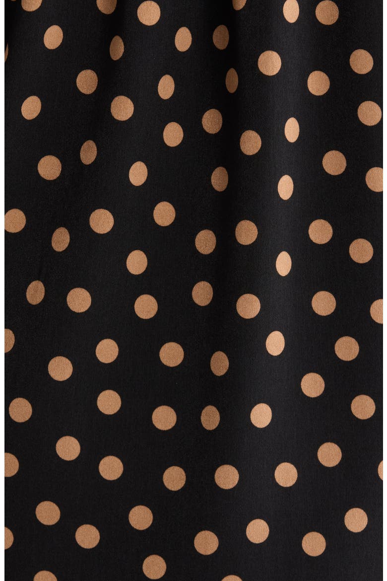 Polka Dot Roll Tab Sleeve Top, Alternate, color, ANNE BLACK/VICUNA