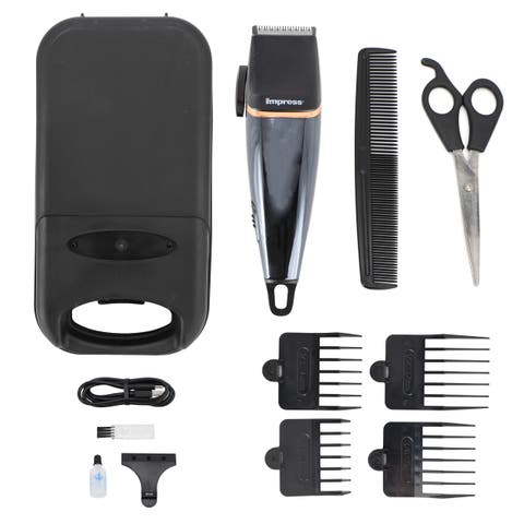 12pc Cordless Rechargeable Hair Cut Kit w/ Carry Case