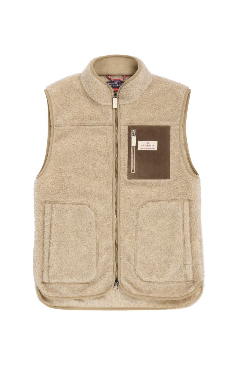 Amundsen Heroes Wool Fleece Vest Womens, Main, color, Natural