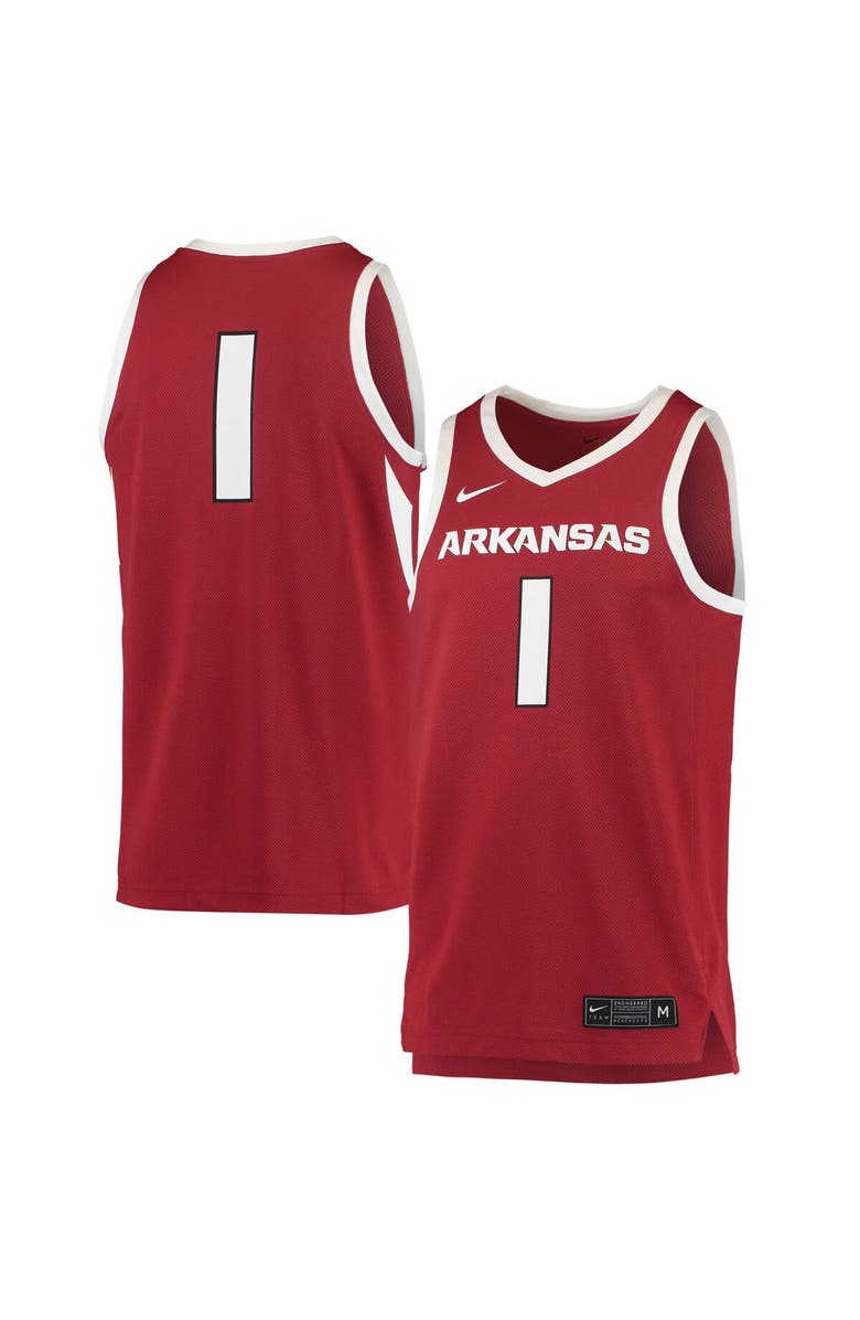 Nike Men's Nike #1 Crimson Arkansas Razorbacks Replica Jersey, Main, color, Crimson
