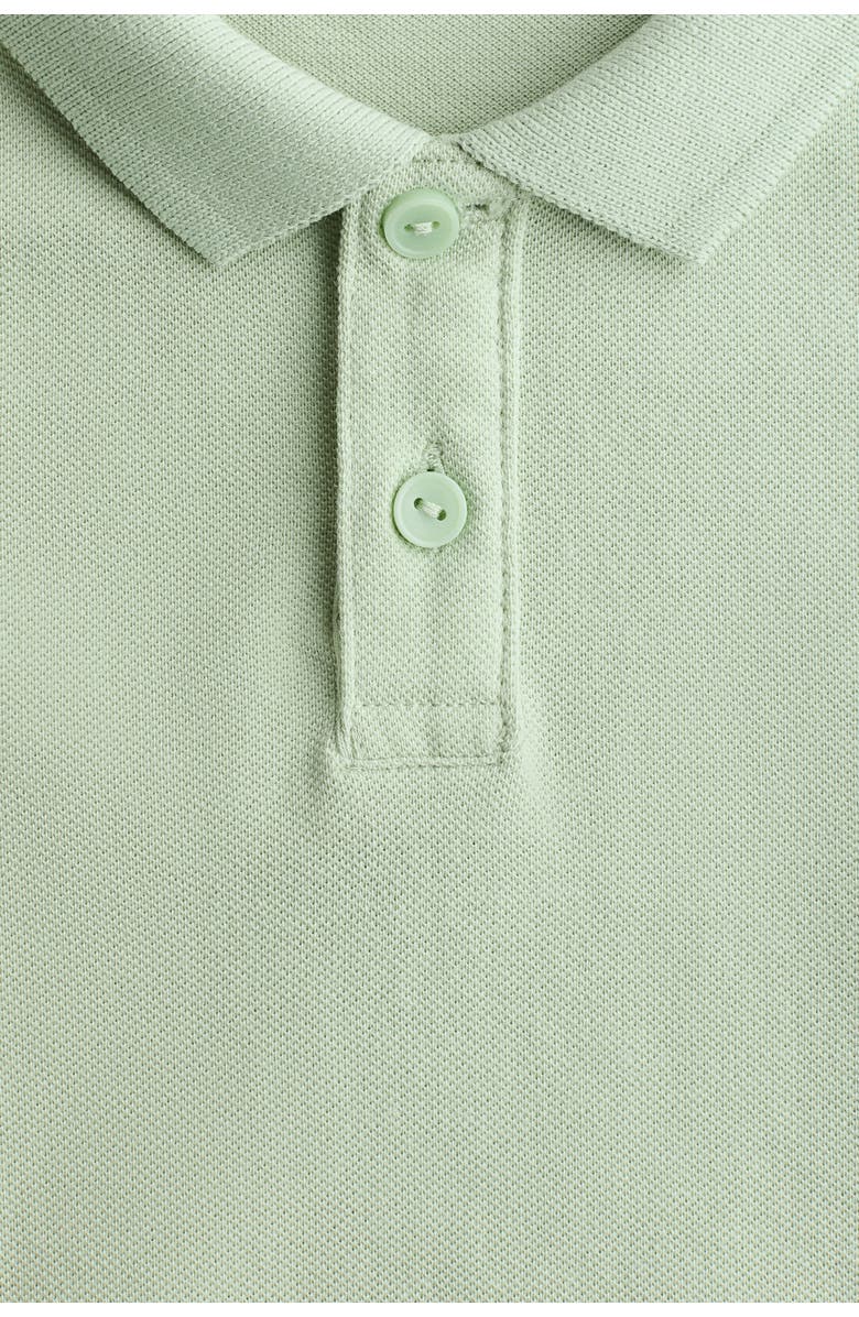 H&M Cotton Piqué Polo Shirt, Alternate, color, Light Green