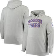 Mitchell & Ness Men's Mitchell & Ness Heathered Gray Philadelphia 76ers Hardwood Classics Big & Tall Throwback Pullover Hoodie