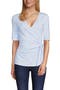 selected White/Periwinkle Tiny Stripe