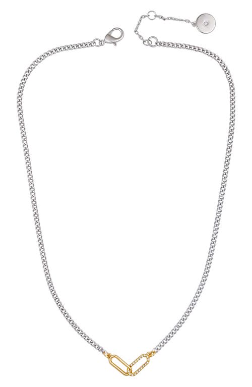 Vince Camuto Crystal Paper Clip Link Pendant Necklace In Metallic