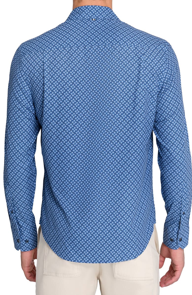 Brooklyn Brigade Mini Diamond Print Woven Long Sleeve Basic, Alternate, color, Navy/Blue