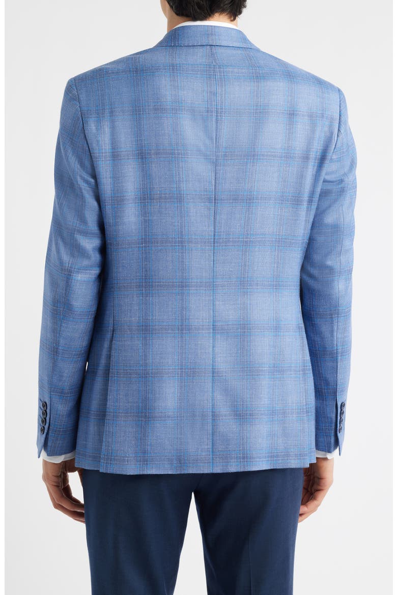 Plaid Virgin Wool Blend Sport Coat, Alternate, color, BLUE