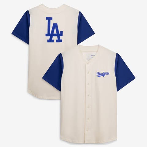 Men's Profile  Cream Los Angeles Dodgers Big & Tall Full-Button Jersey