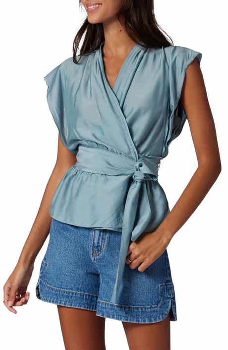 Joie Ashlele Tie Waist Wrap Top