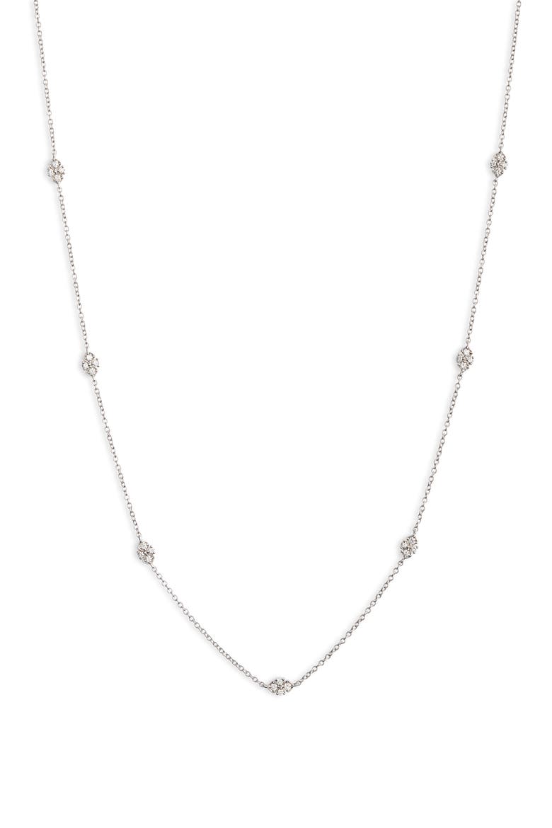 Diamond Station Necklace (Nordstrom Exclusive), Main, color, WHITE GOLD