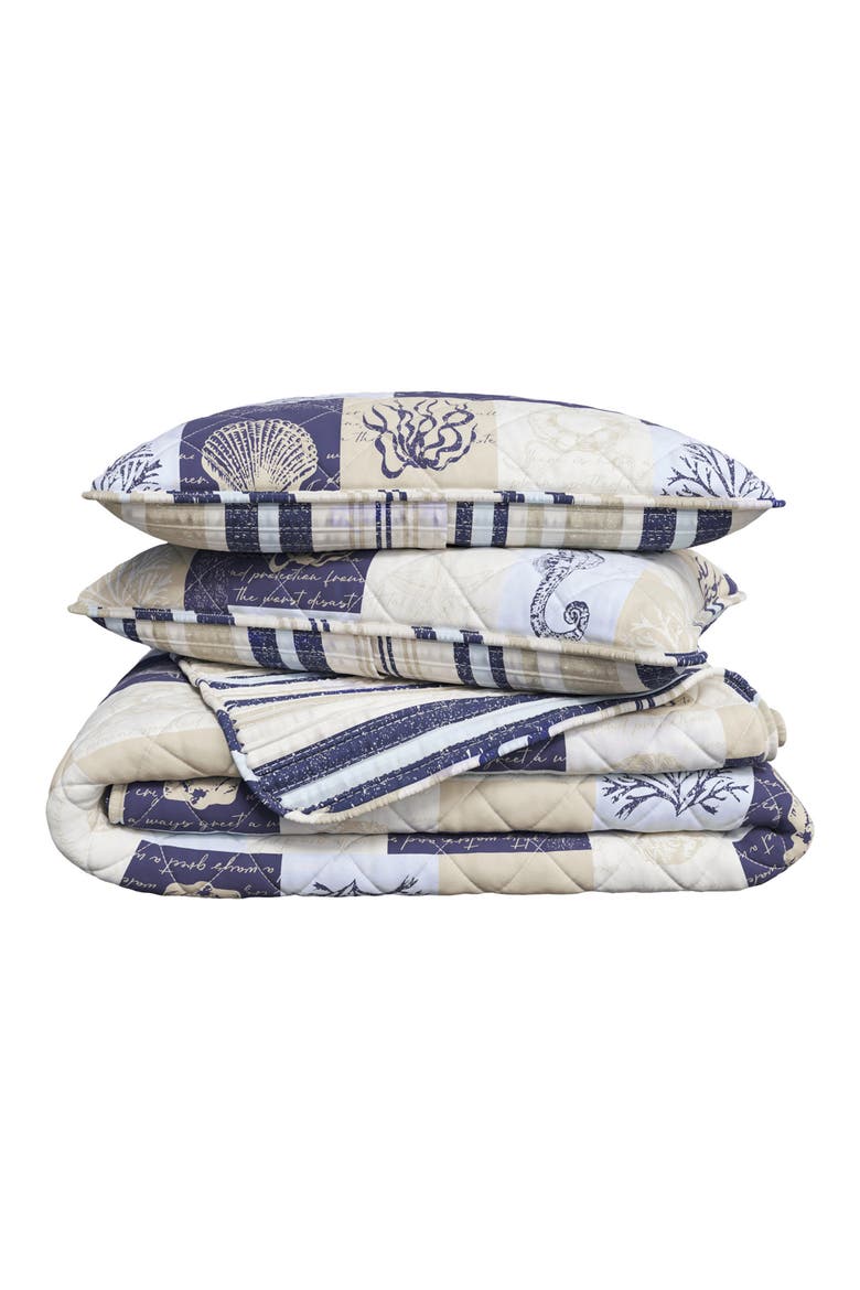 Coastal Patchwork Quilt Set, Main, color, COASTAL PATCHWORK