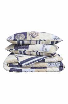 Woven & Weft Coastal Patchwork Reversible Microfiber Quilt Set
