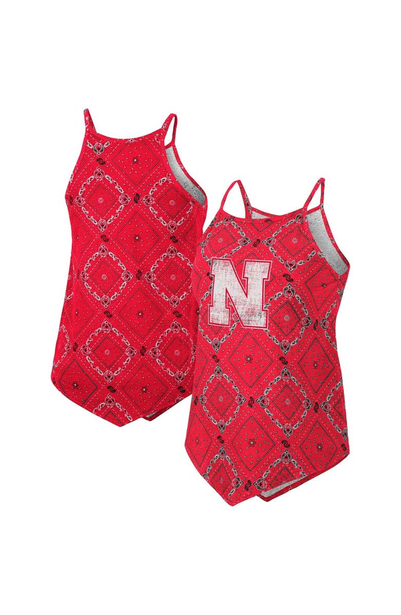 COLOSSEUM X WRANGLER Women's Colosseum x Wrangler Scarlet Nebraska Huskers Bandana Tank Top, Main, color, Scarlet