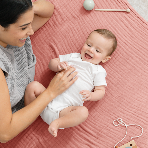 Comfy Cubs Baby Muslin Blanket In Pink