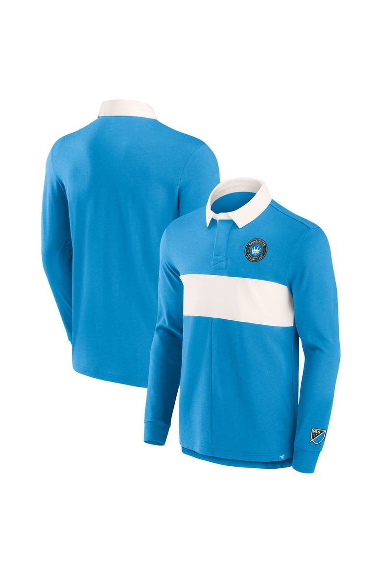 Men's Fanatics Branded Blue Charlotte FC Penalty Kick Long Sleeve Polo, Main, color, Blue