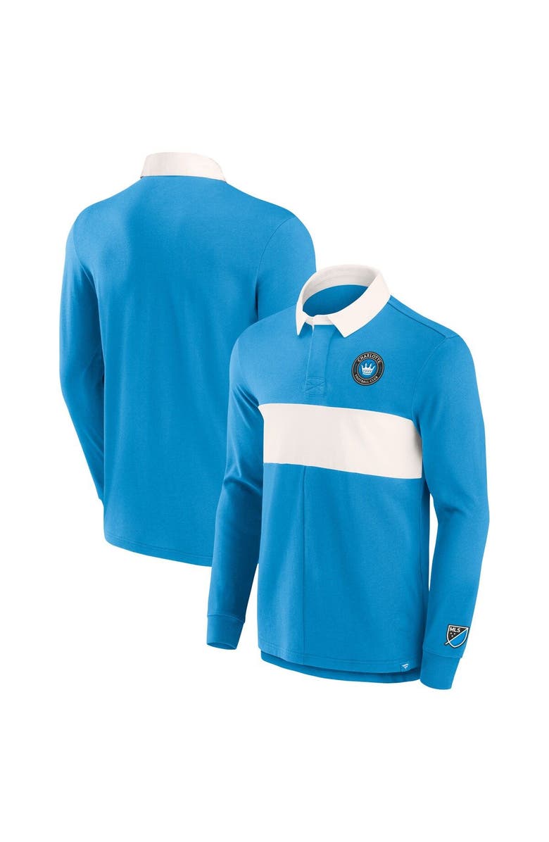 FANATICS Men's Fanatics Branded Blue Charlotte FC Penalty Kick Long Sleeve Polo, Main, color, Blue