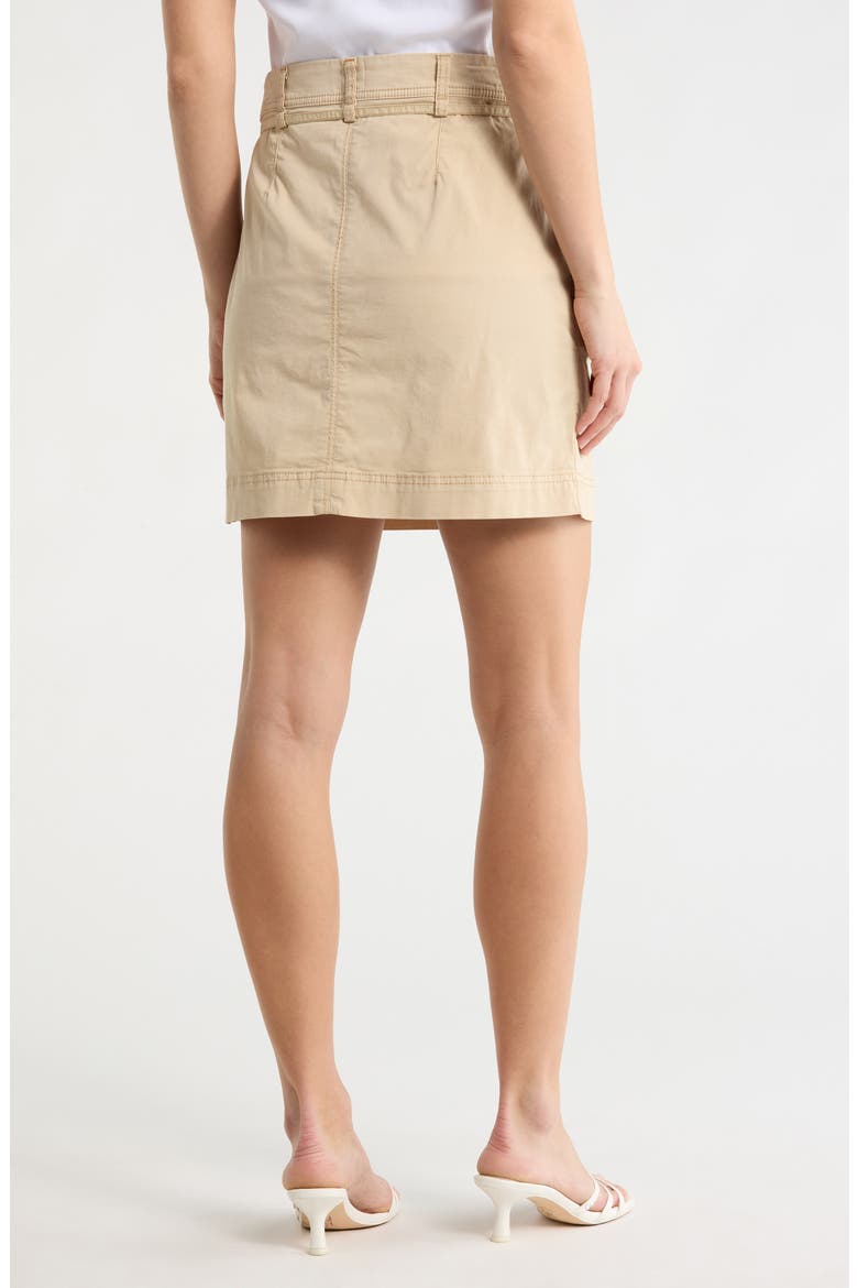 Varachute Belted Stretch Cotton Miniskirt, Alternate, color, OPEN BGE