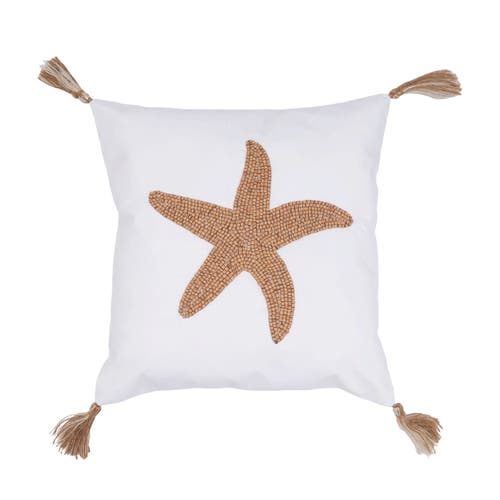 C & F Home C&f Home Seastar Handmade Wood Beaded Throw Pillow In Gold
