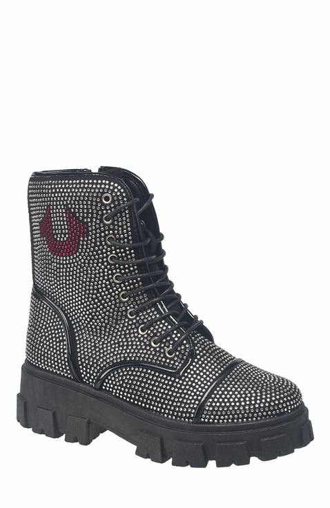 Gee Rhinestone Combat Boot (Women)