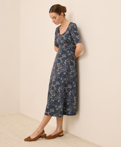 Pact Fit & Flare Signature Scoop Dress In Blue