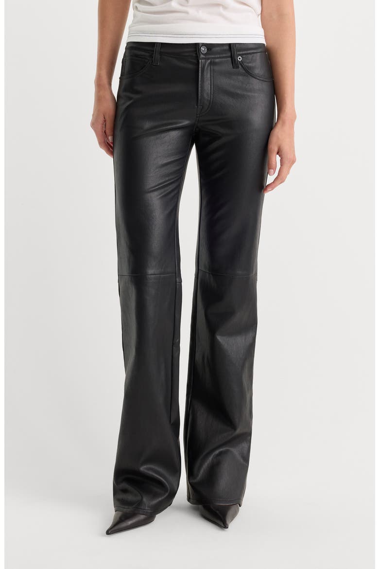 Better Than Leather Low Rise Bootcut Faux Leather Pants, Main, color, BLACK001