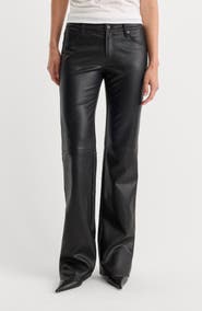 Good American Better Than Leather Low Rise Bootcut Faux Leather Pants