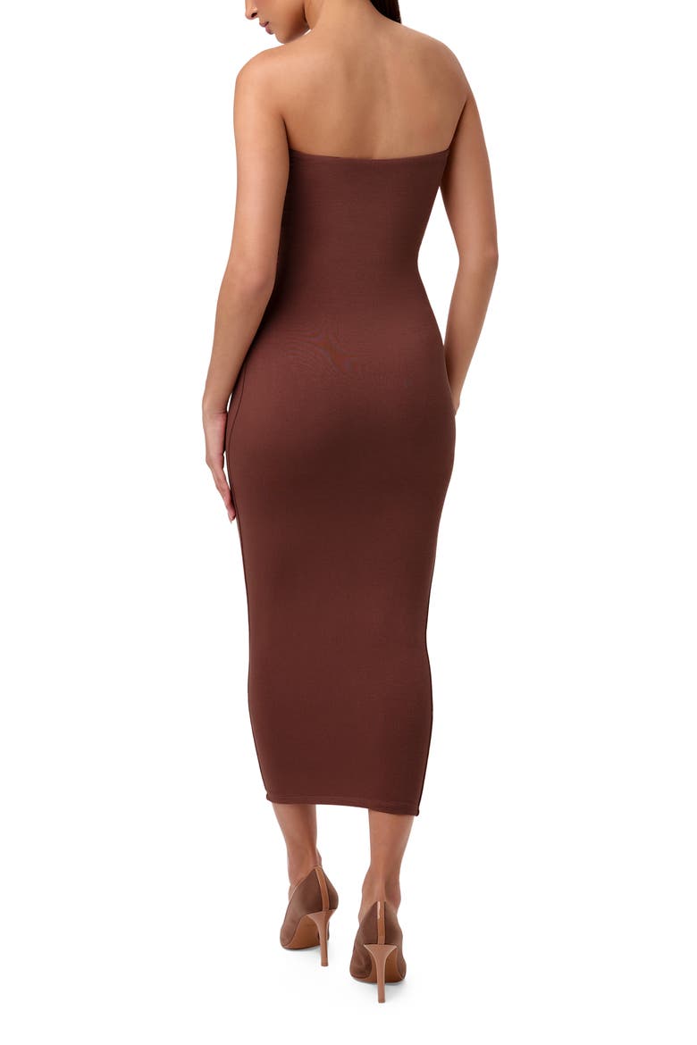 Body-Con Midi Tube Dress, Alternate, color, CHOCOLATE