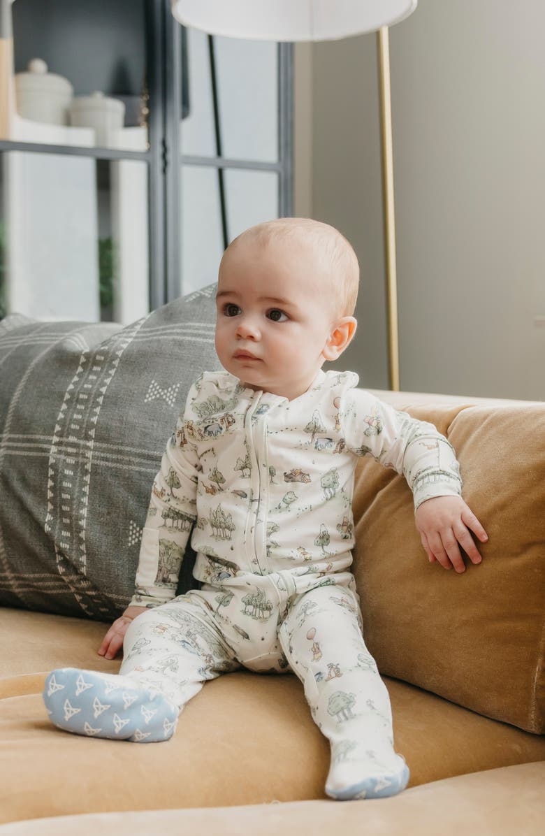 Copper Pearl Hundred Acre Woods Zip Footie, Alternate, color, Hundred Acre Wood