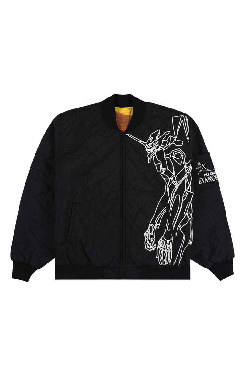 PLEASURES x Neon Genesis Evangelion Humanoid Reversible Bomber Jacket, Alternate, color, 