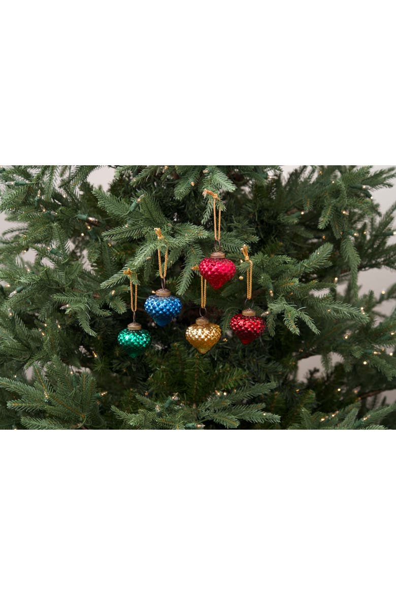 Glass Vintage Multi Christmas Tree Ornament Set of 5, Alternate, color, Green