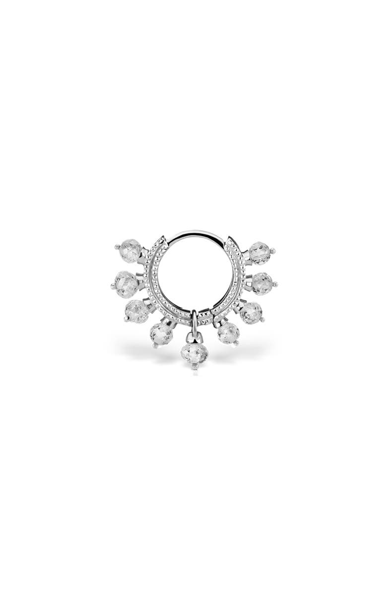 MARIA TASH Diamond Coronet Hoop Earring, Alternate, color, White Gold