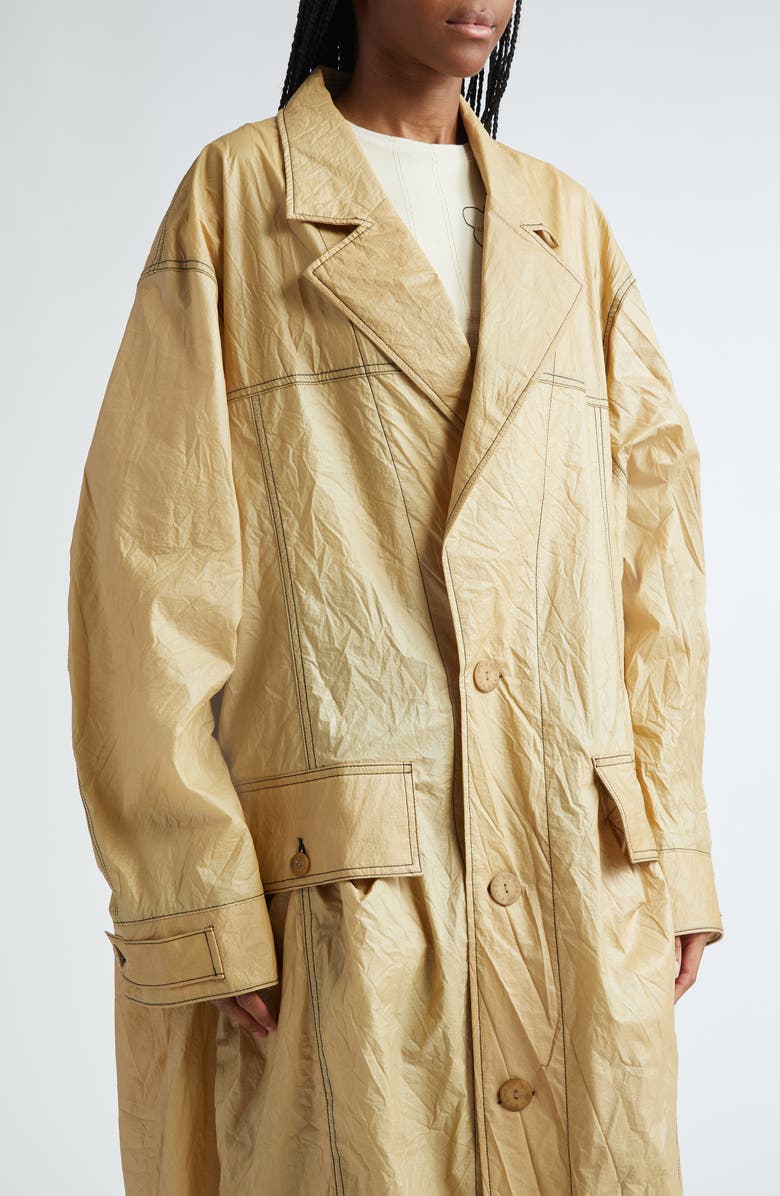 Eckhaus Latta Oversize Coated Nylon Trench Coat, Alternate, color, 