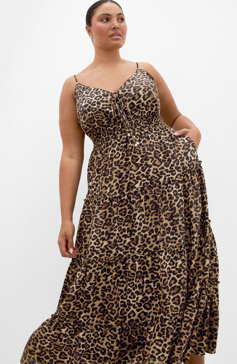 City Chic Amaya Leopard Print Maxi Dress, Alternate, color,