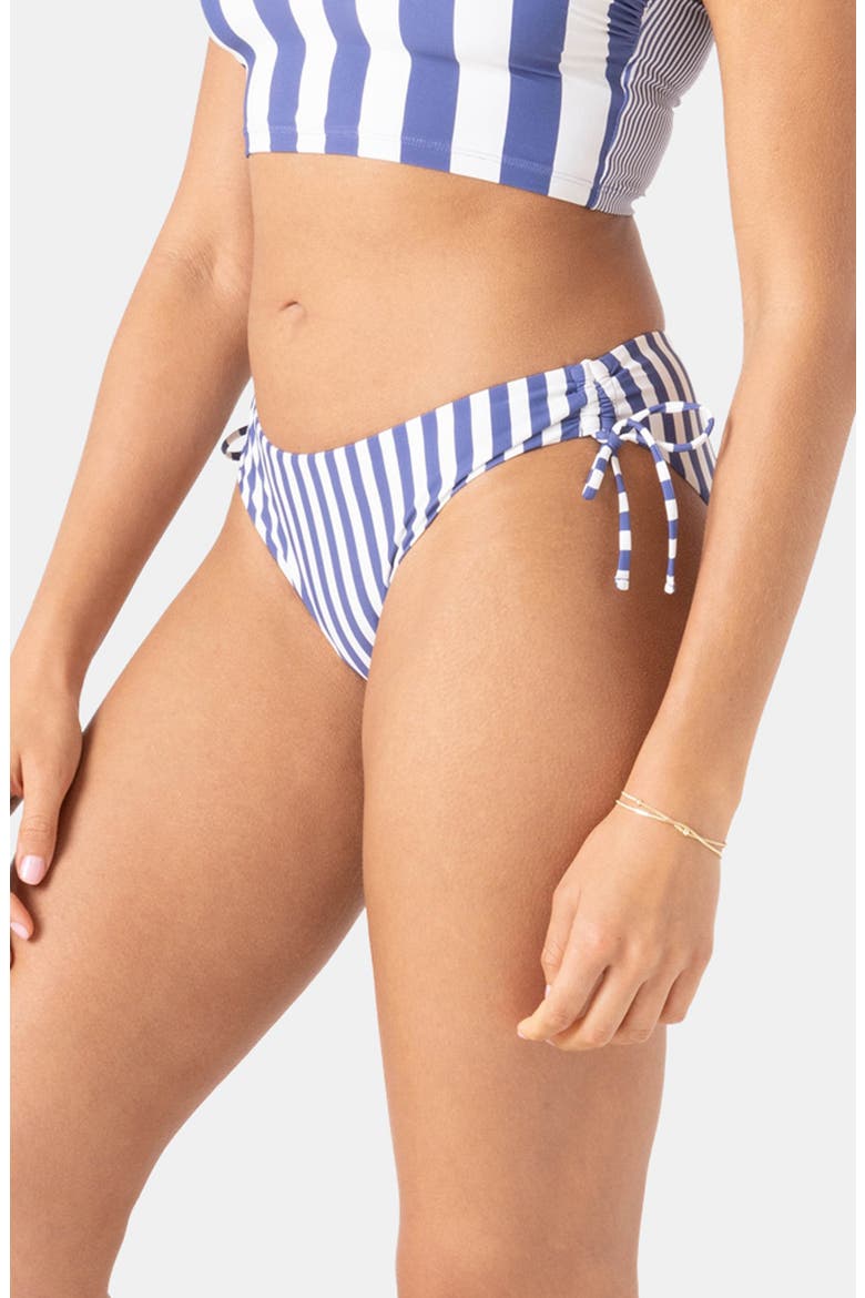 Stripe Out Side Tie Bikini Bottoms, Alternate, color, BIJOU BLUE