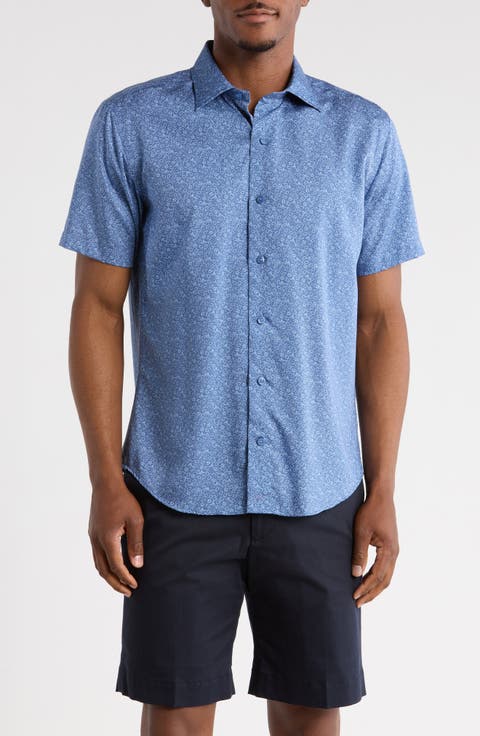 Casual Short Sleeve Button-Up Shirt