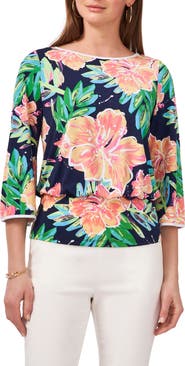 Chaus Print Banded Waist Top