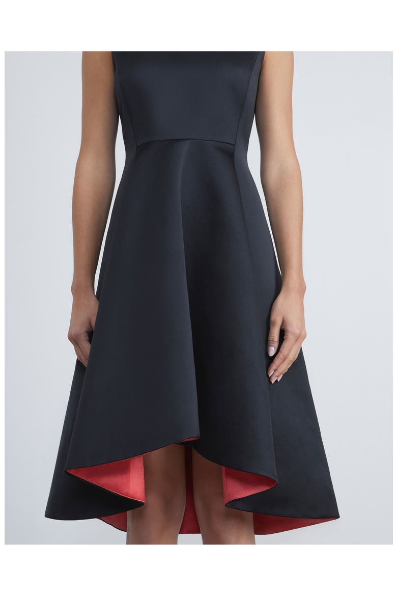 Sleeveless High-Low Fit & Flare Dress, Alternate, color, BLACK