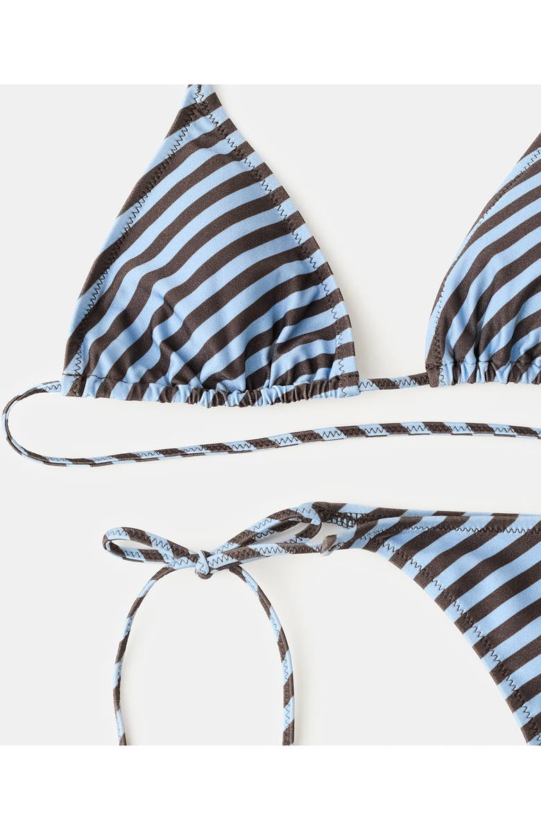 MANGO Classic Stripe Bikini Bottoms, Alternate, color, Sky Blue