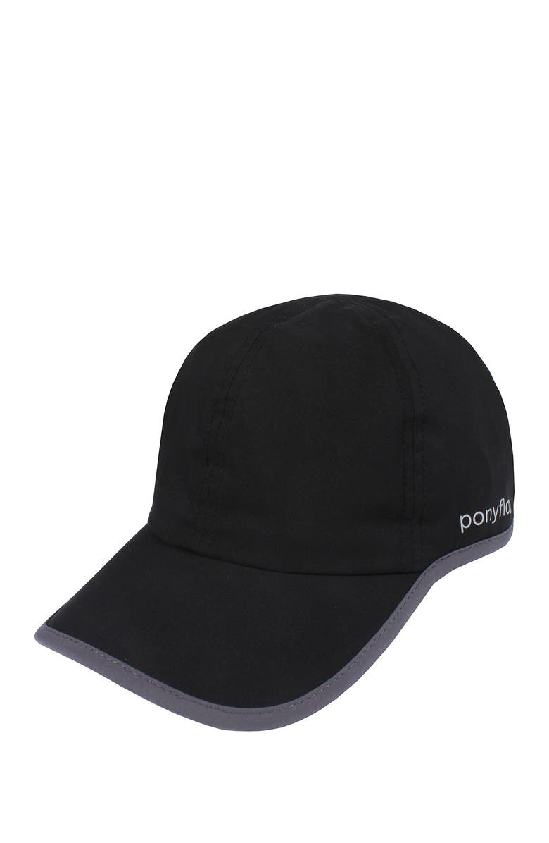 David & Young Water Resistant Active PONYFLO Hat, Main, color, Black