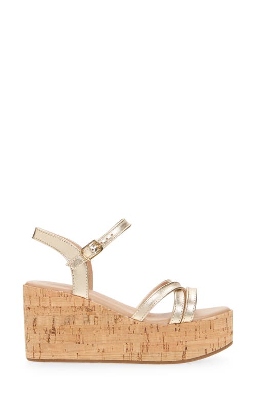 Cordani Jaiden Ankle Strap Platform Wedge Sandal In Platino