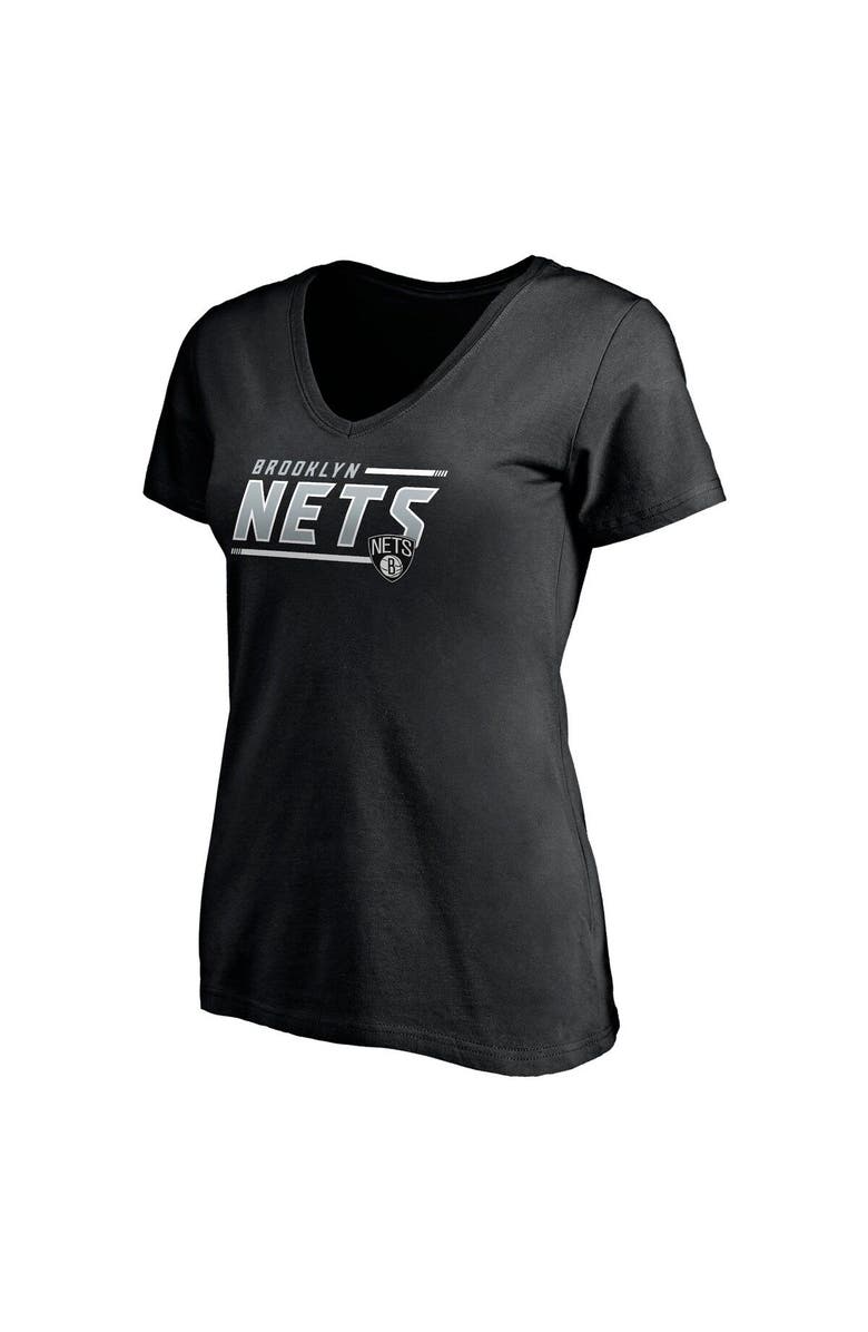 FANATICS Women's Fanatics Branded Black Brooklyn Nets Mascot In Bounds V-Neck T-Shirt, Alternate, color, Black