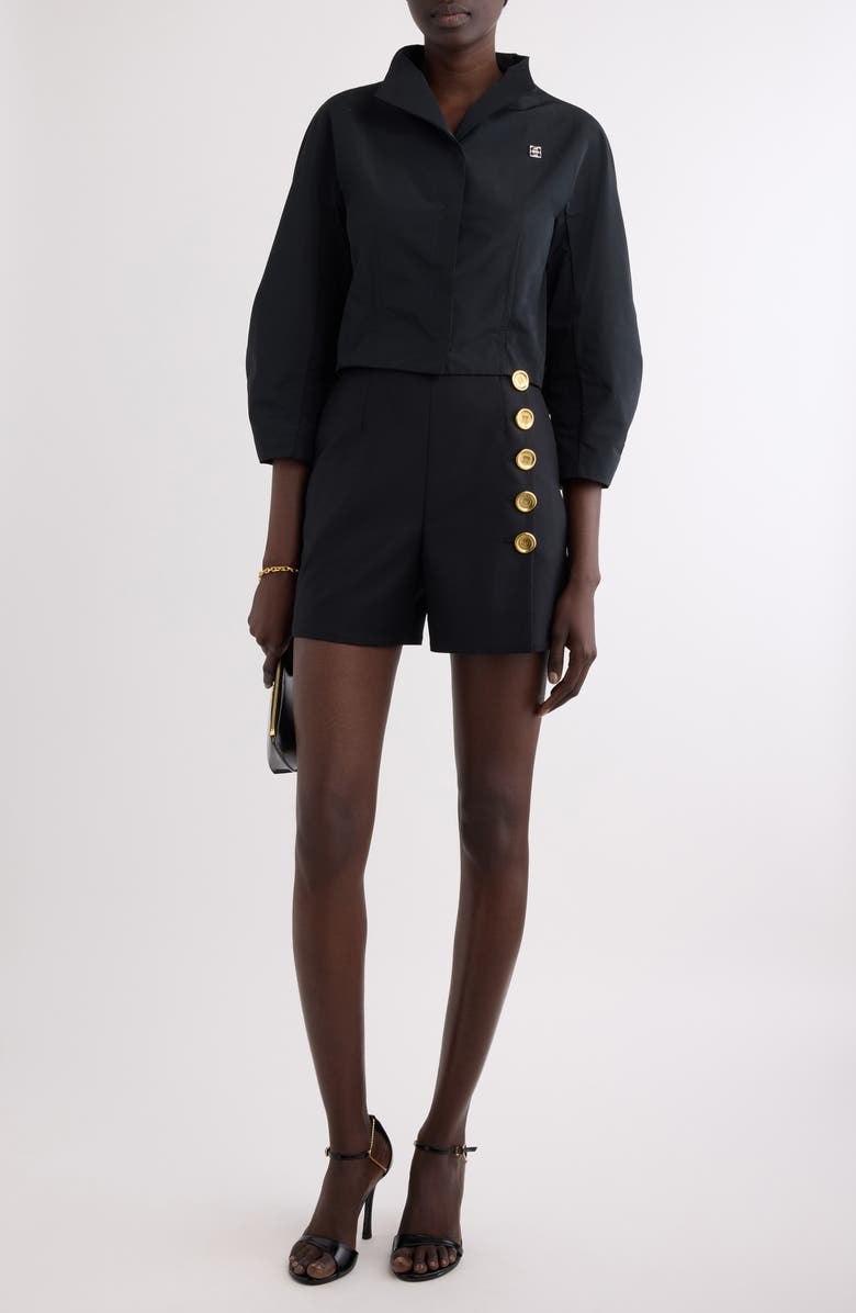 Givenchy Crop Button-Up Shirt, Alternate, color, 