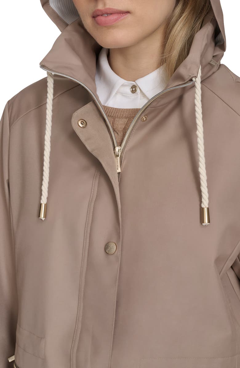 Cole Haan Signature Hooded Oversize Rain Jacket, Alternate, color, Light Taupe