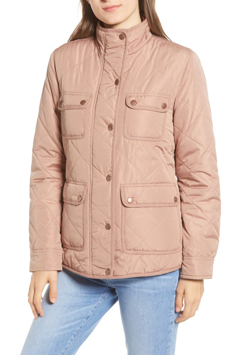 Fleece Lined Quilted Utility Jacket, Alternate, color, MOCHA