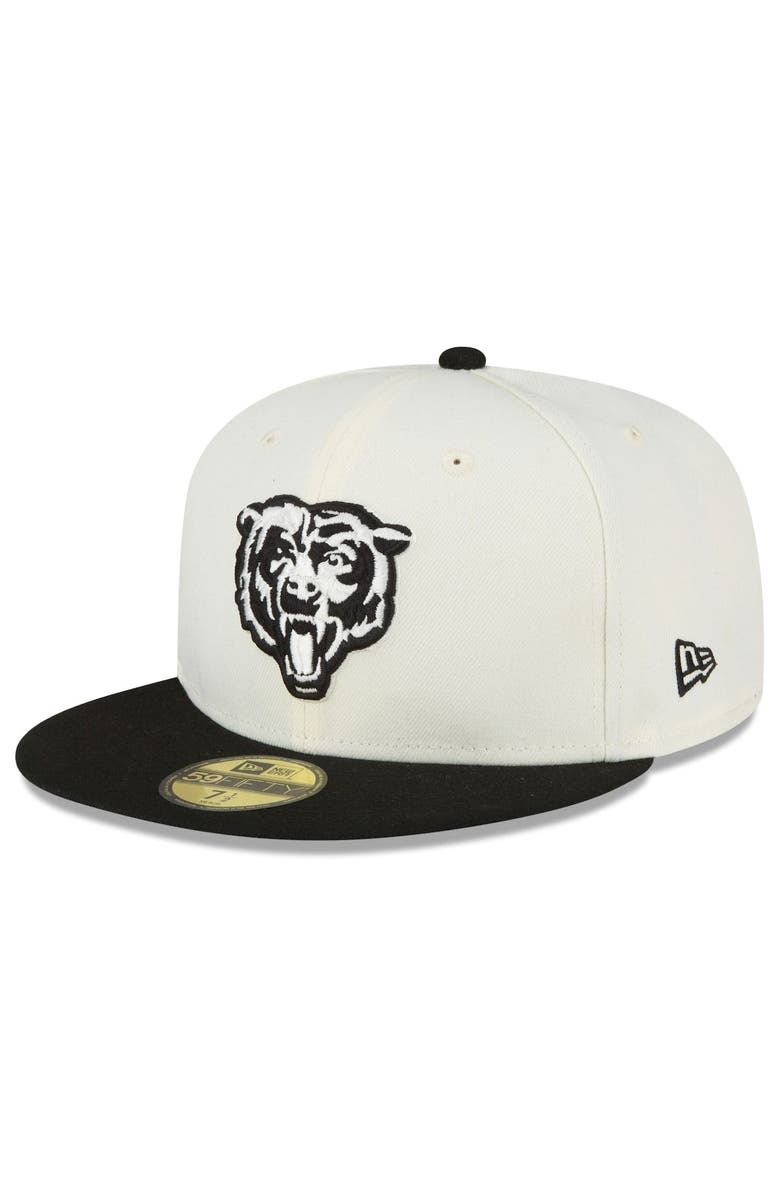 New Era Men's New Era Cream/Black Chicago Bears Chrome Collection 59FIFTY Fitted Hat, Main, color, 