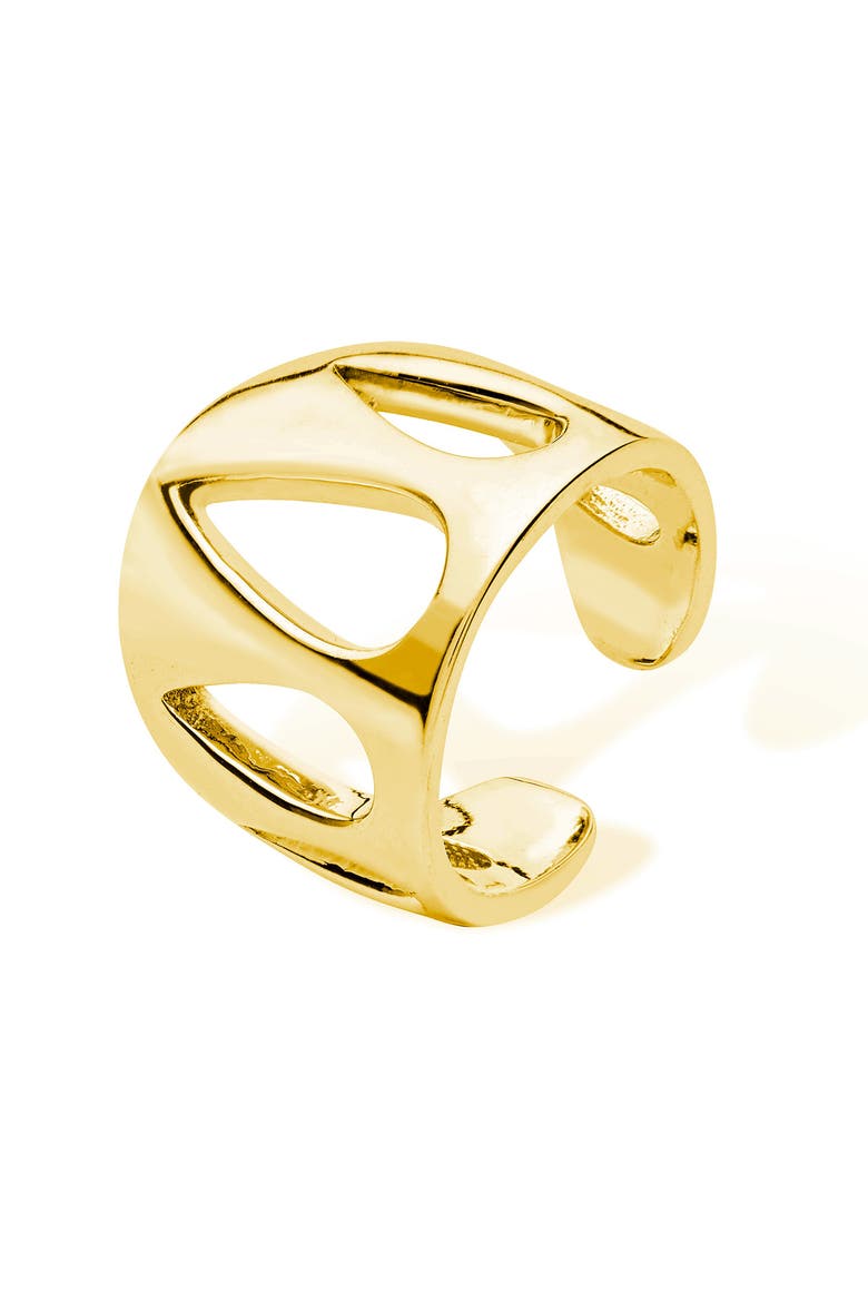 Petal Ear Cuff, Main, color, Gold