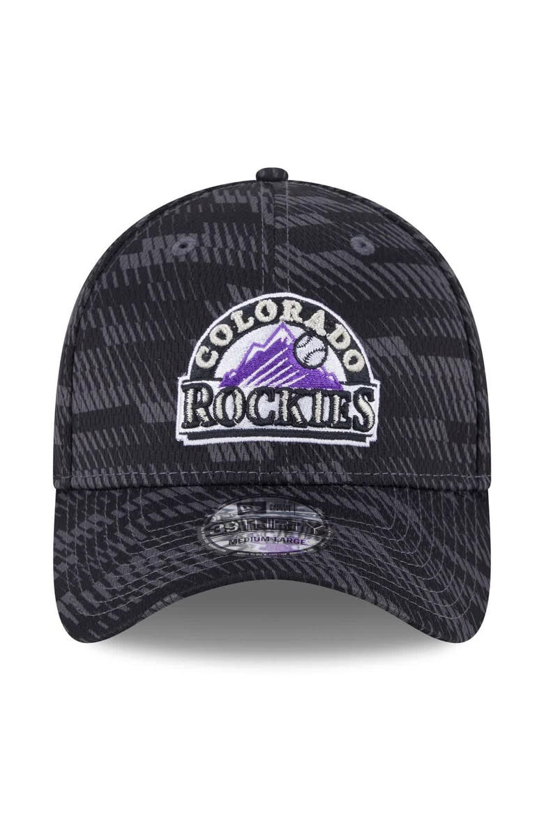 Men's New Era Black Colorado Rockies 2025 MLB Clubhouse 39THIRTY Flex Hat, Alternate, color, Black
