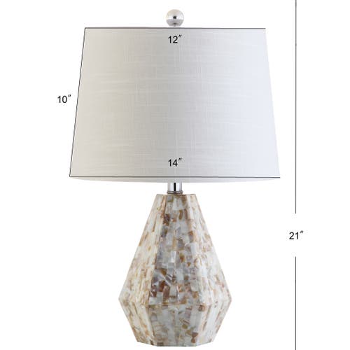 Jonathan Y Designs Set Of 2 Isabella 21in Seashell Table Lamps In Natural/ivory