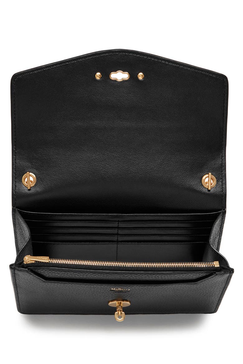 Small Darley Leather Clutch, Alternate, color, BLACK