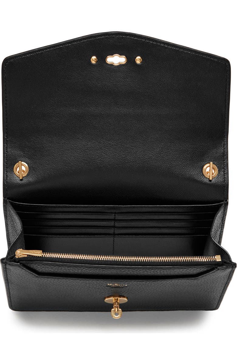 Mulberry Small Darley Leather Clutch, Alternate, color, Black